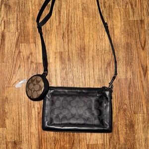 Coach Charcoal/Black Holden Signature Canvas & Leather Crossbody (C5598)
